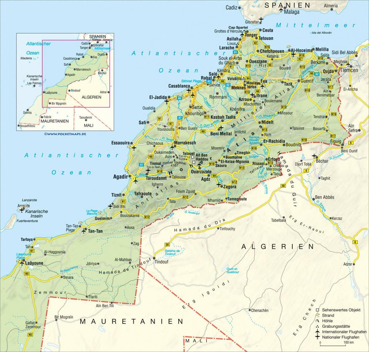 Große Karte von Marokko