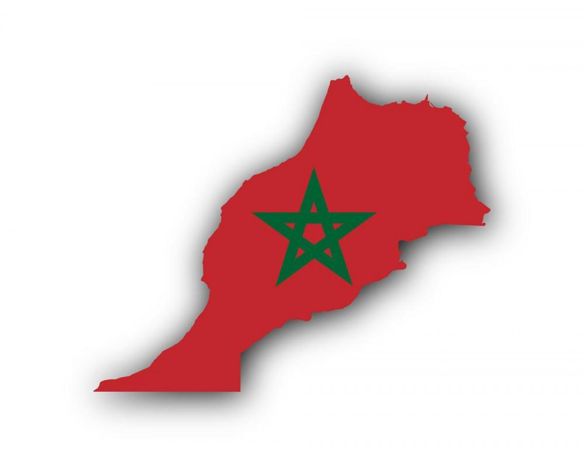 Karte von Marokko fahne