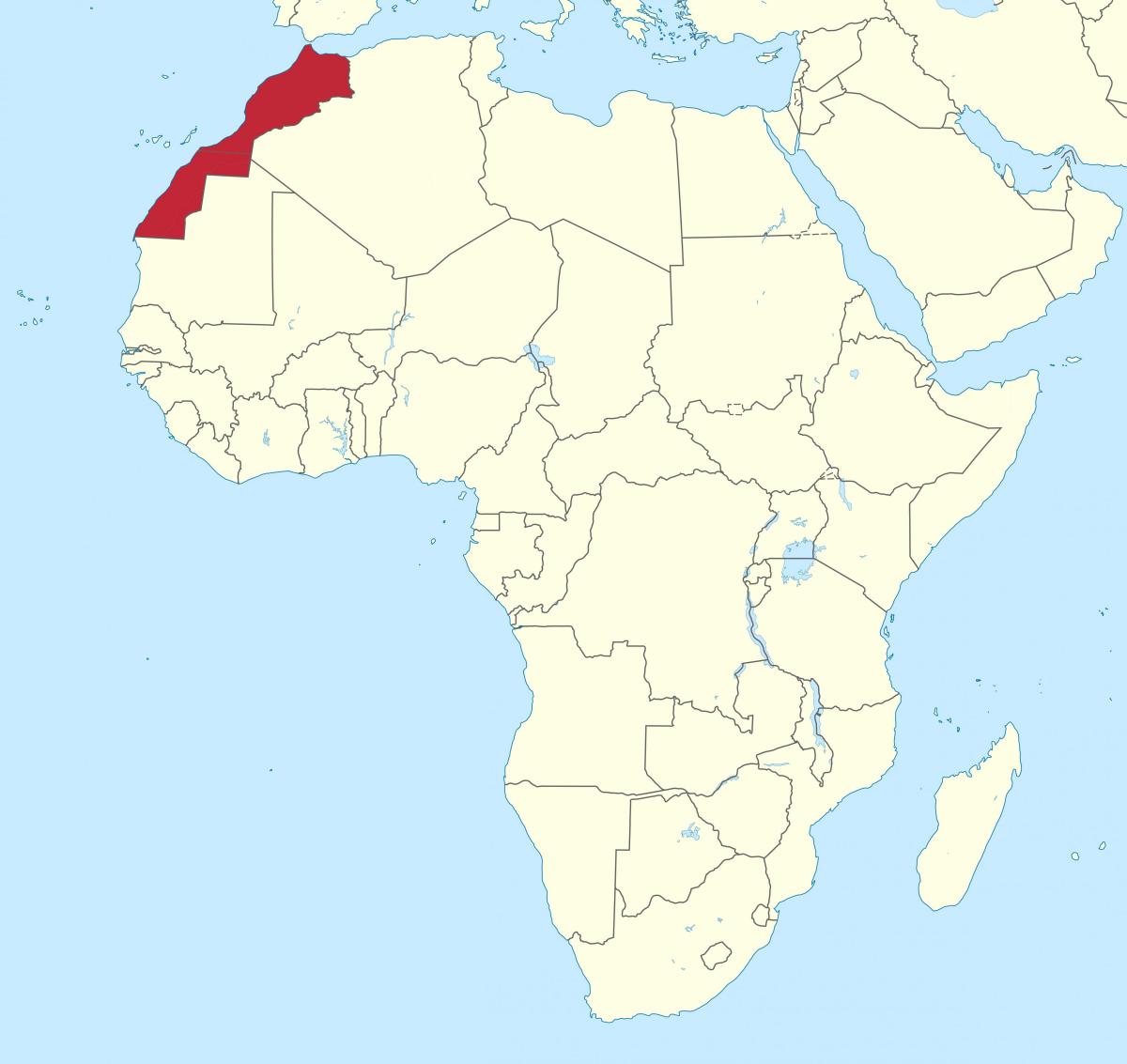 Marokko Position auf der Afrika Karte