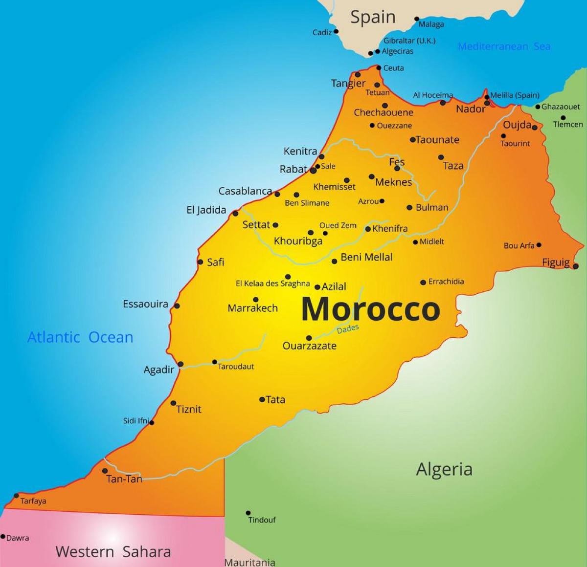 Die Karte des Landes Marokko