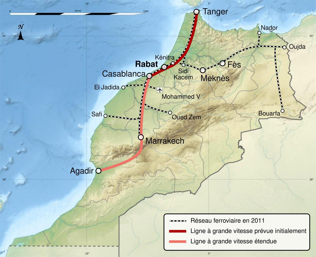 Marokko Zuglinien Karte