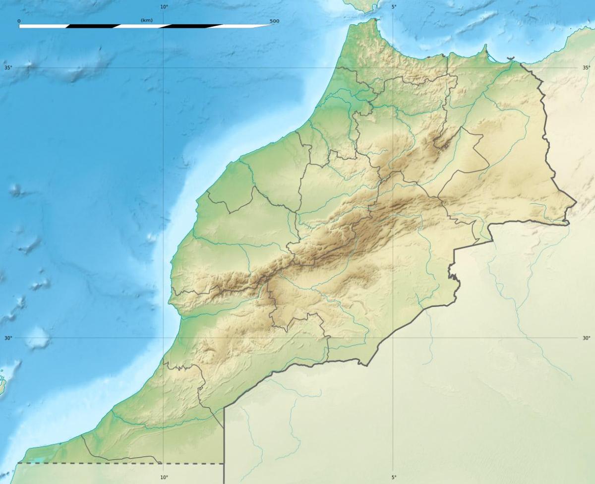 Topographische Karte von Marokko